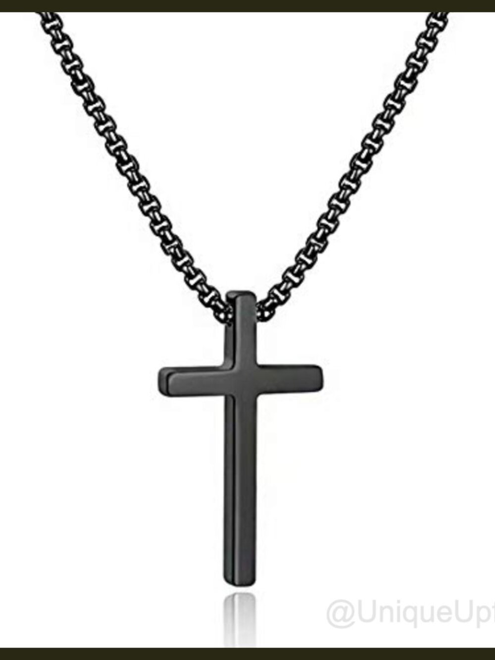 Stainless Steel Cross Necklace Men Box Chain 16" Jewelry
